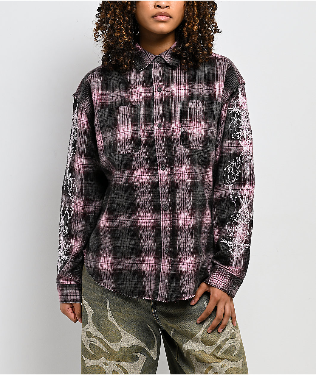 Vitriol Fracture Pink Flannel Shirt