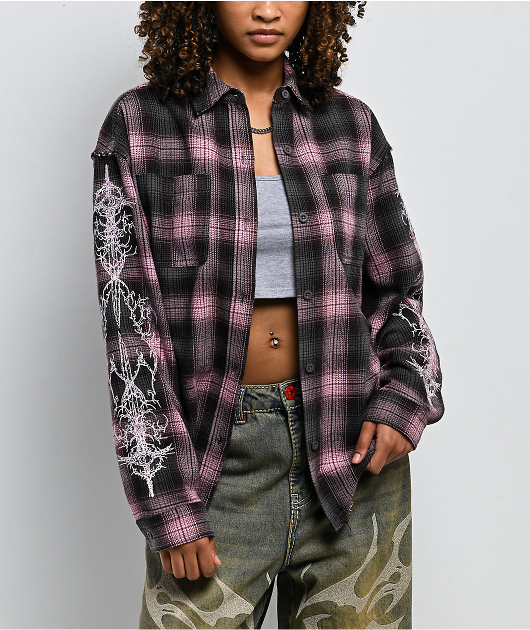 Vitriol Fracture Pink Flannel Shirt