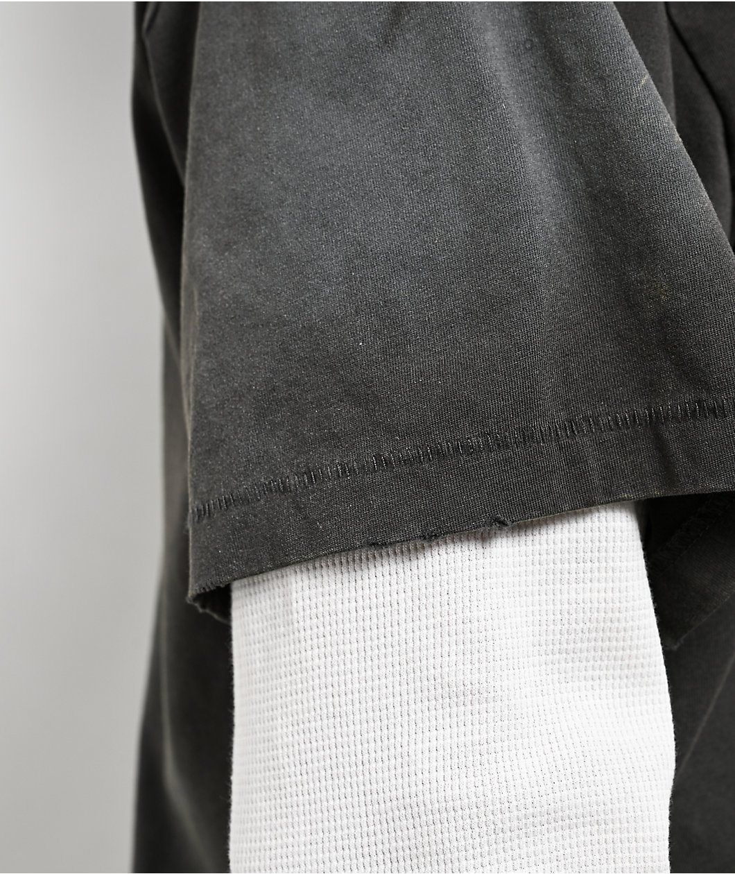 Vitriol From Ash Grey Wash & White 2Fer Oversized Long Sleeve T-Shirt