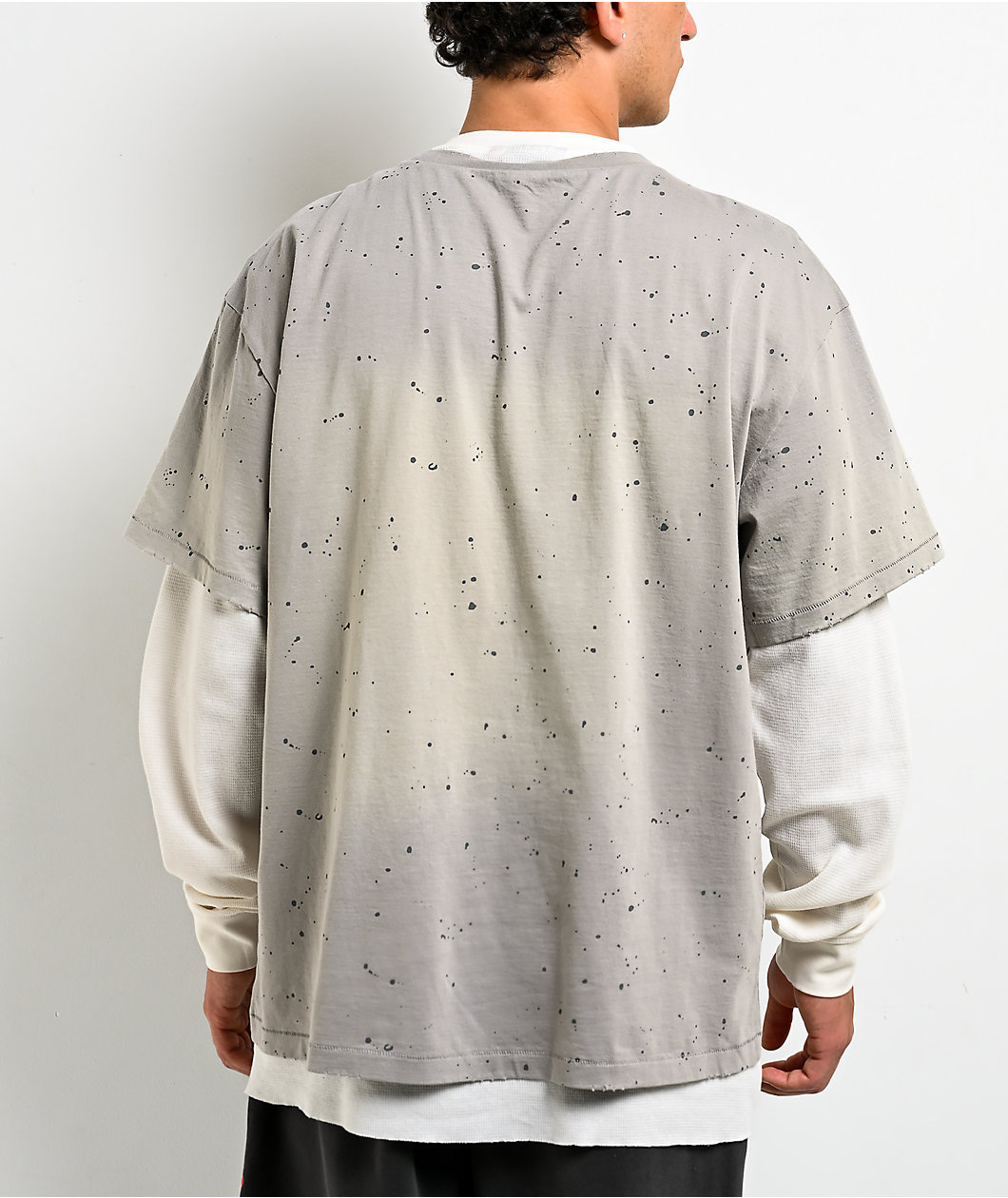 Vitriol From Ash White & Grey 2fer Long Sleeve T-Shirt