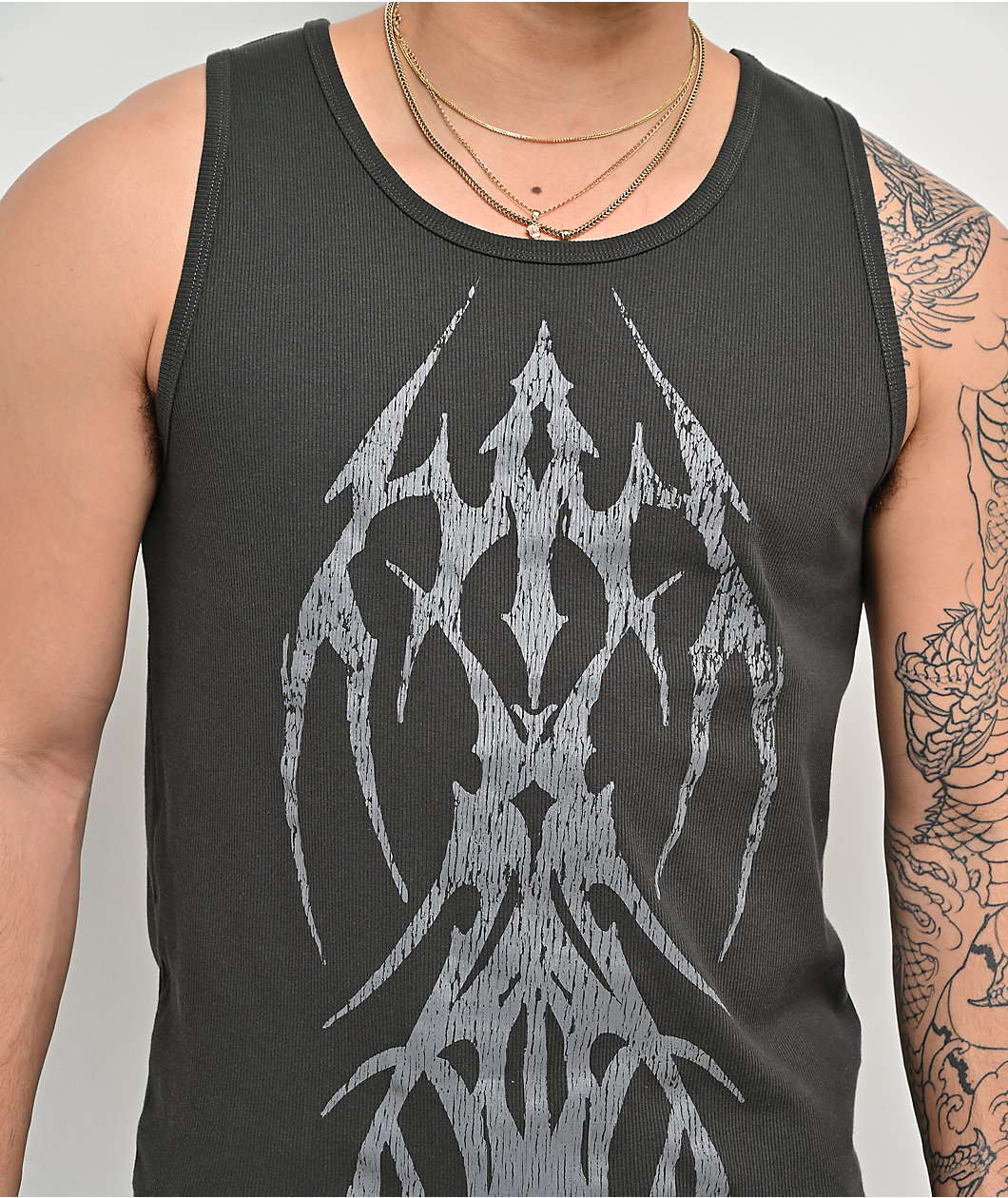 Vitriol Fruit Bat Black Ribbed Tank Top