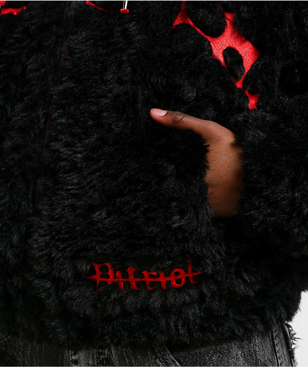 Vitriol Furget Me Not Black Crop Zip Jacket