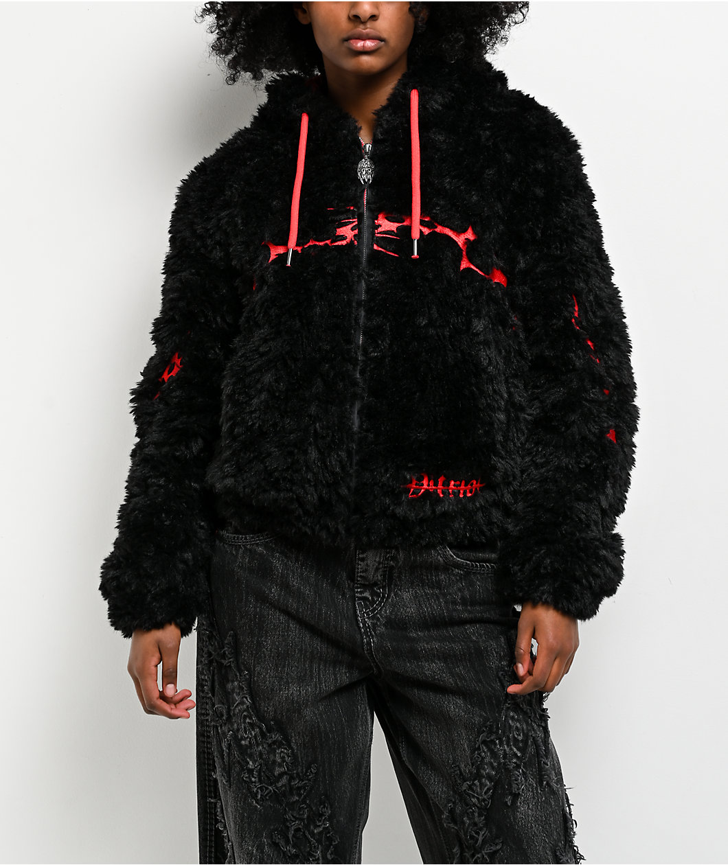 Vitriol Furget Me Not Black Crop Zip Jacket