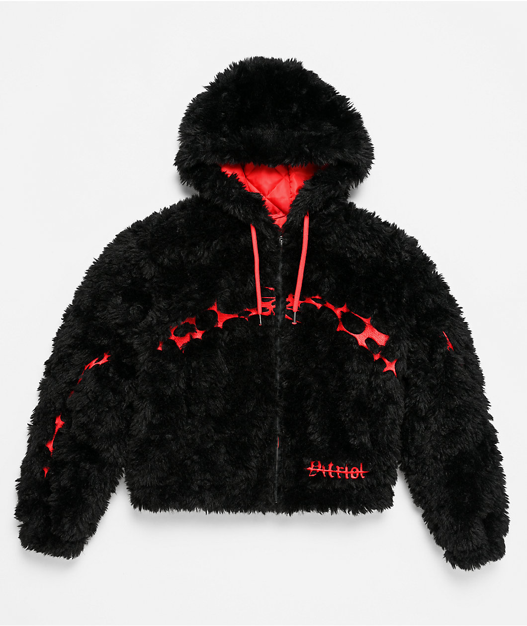 Vitriol Furget Me Not Black Crop Zip Jacket