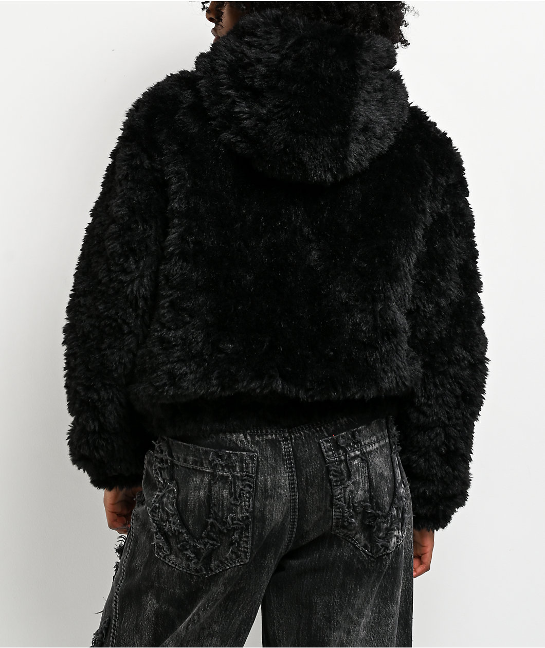 Vitriol Furget Me Not Black Crop Zip Jacket