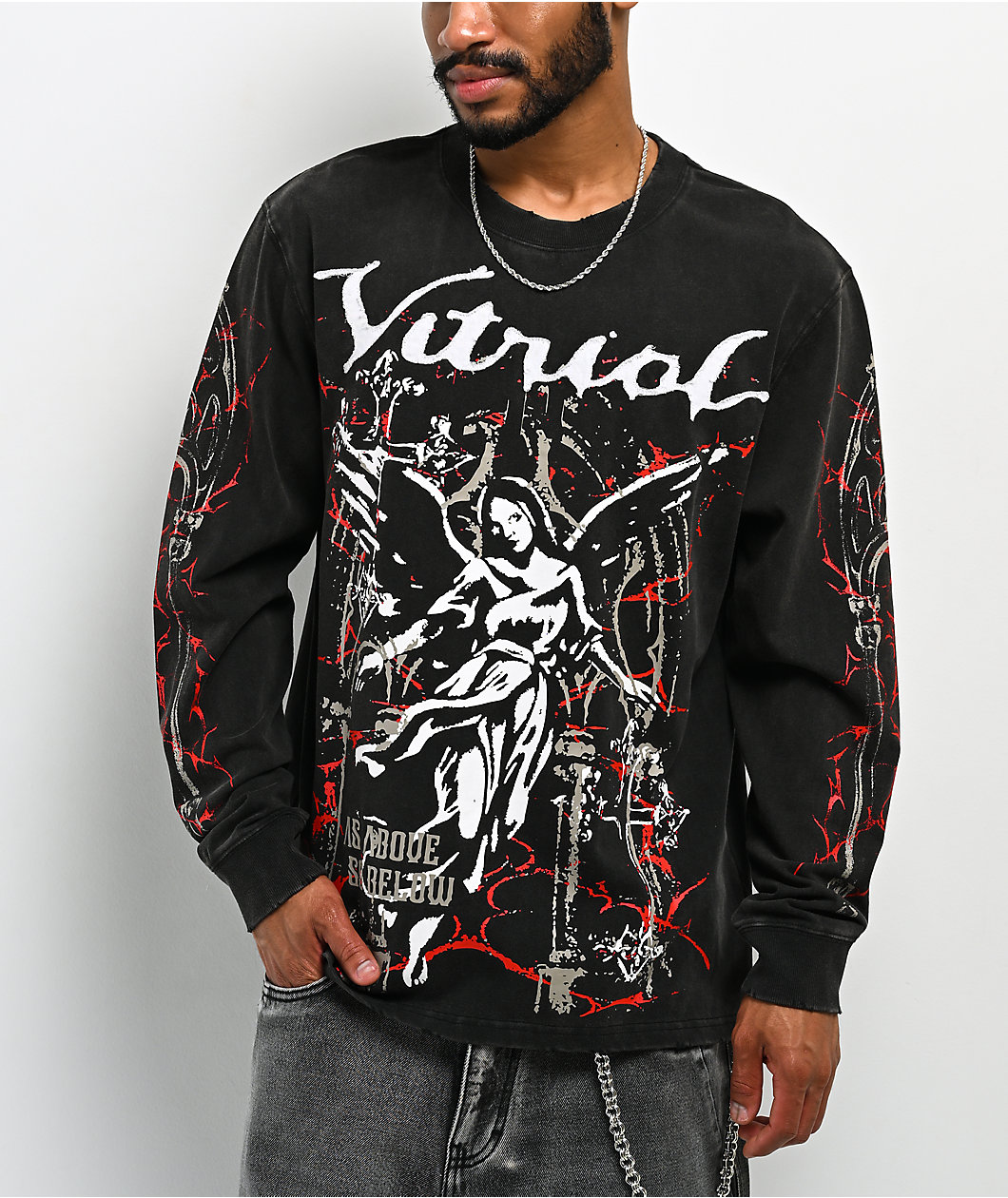 Vitriol Gazebo Black Wash 2fer Long Sleeve T-Shirt