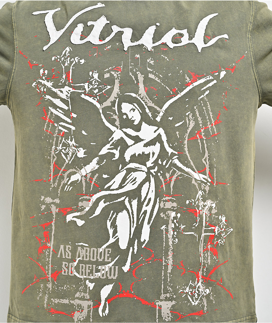 Vitriol Gazebo Green Wash Long Sleeve Boxy T-Shirt