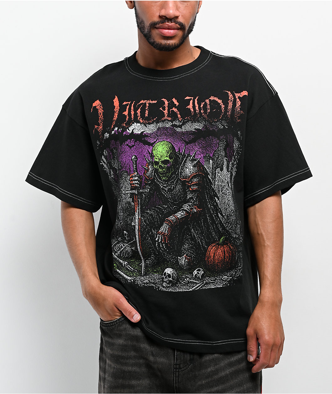Vitriol Ghoulish Creatures Black Boxy T-Shirt