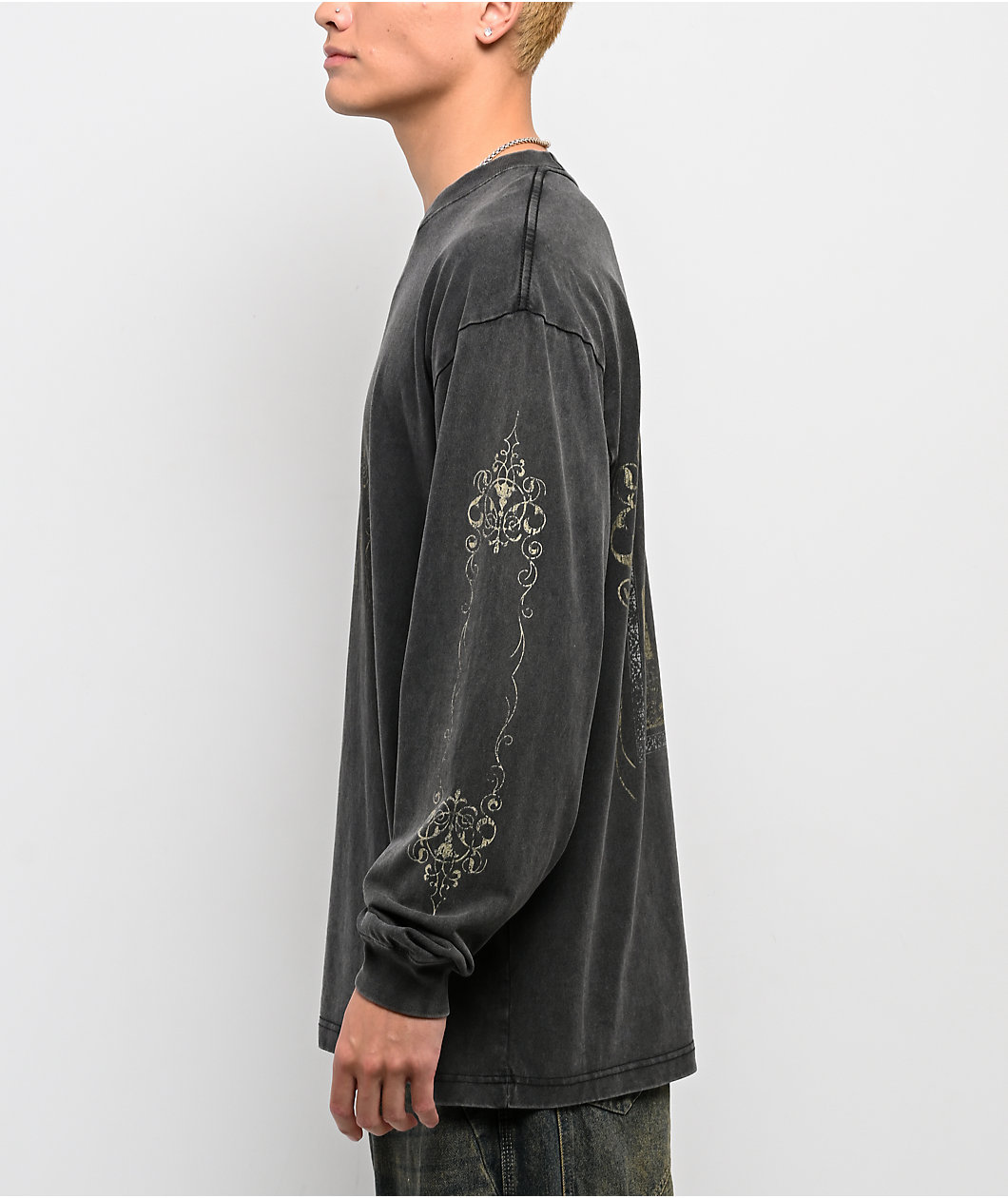 Vitriol Gothic Frame Vintage Black Long Sleeve T-Shirt