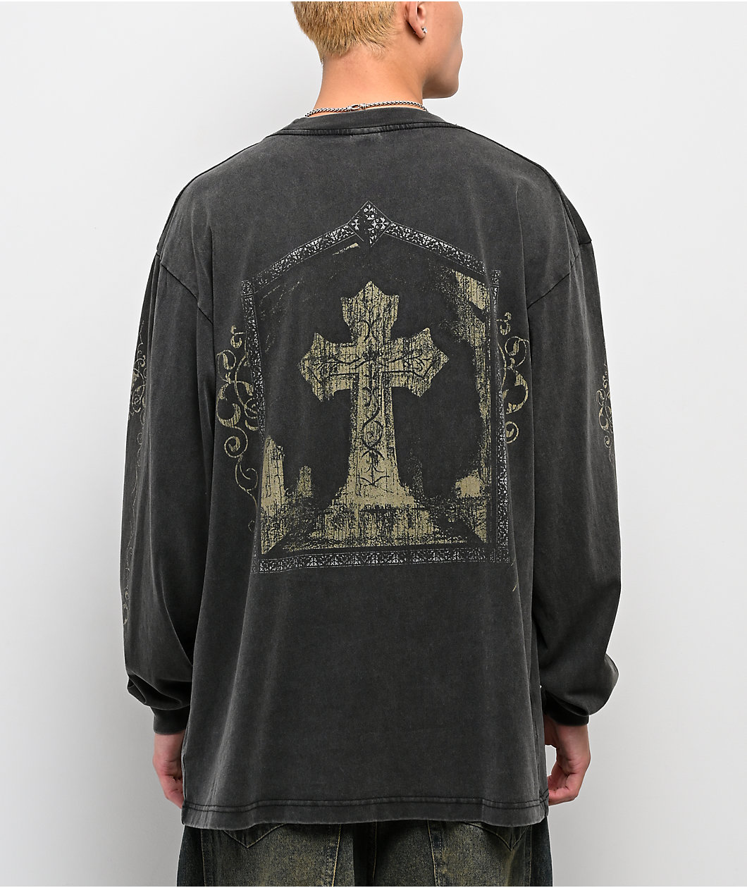 Vitriol Gothic Frame Vintage Black Long Sleeve T-Shirt