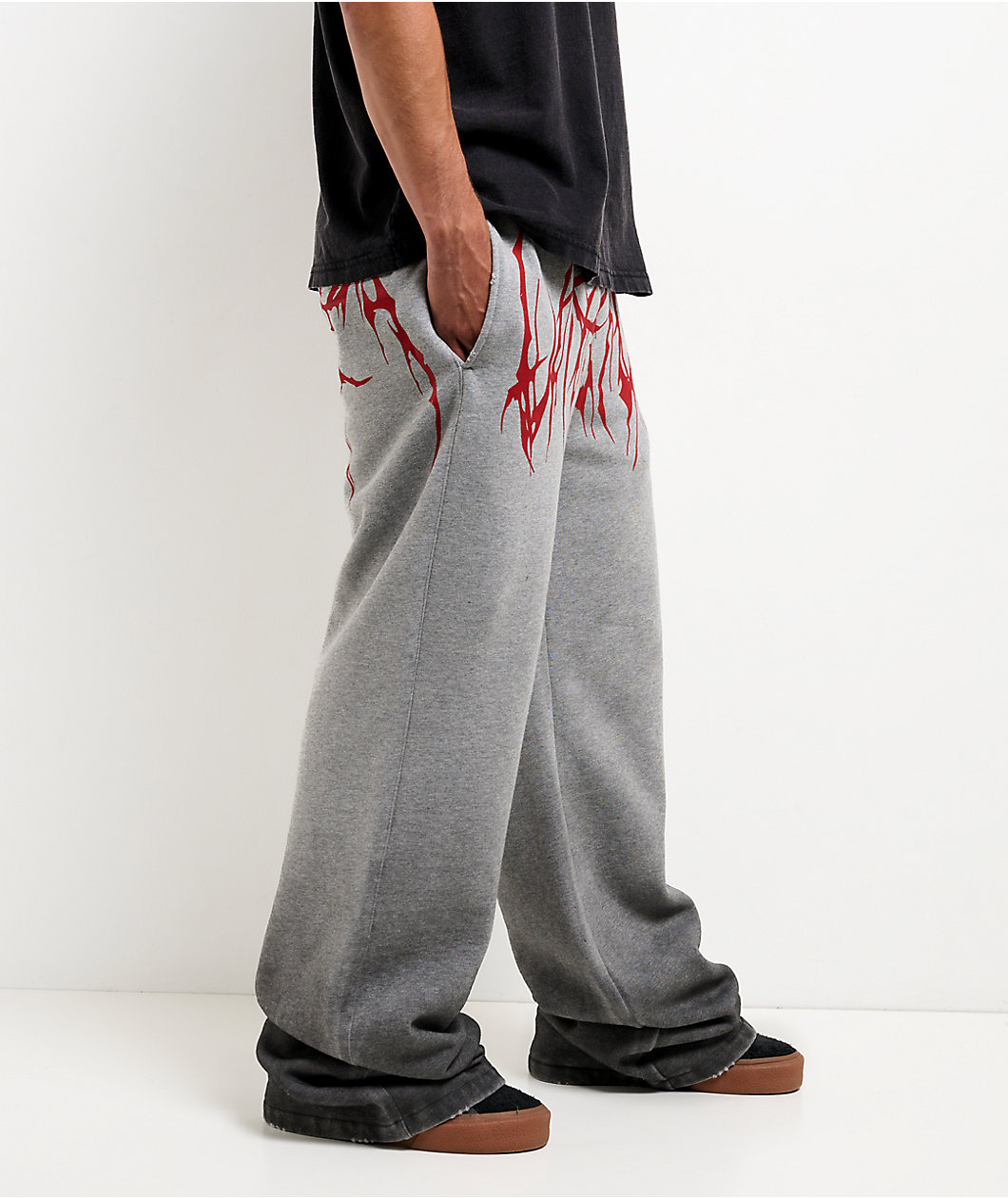Vitriol Harrow Haunt Grey Baggy Sweatpants