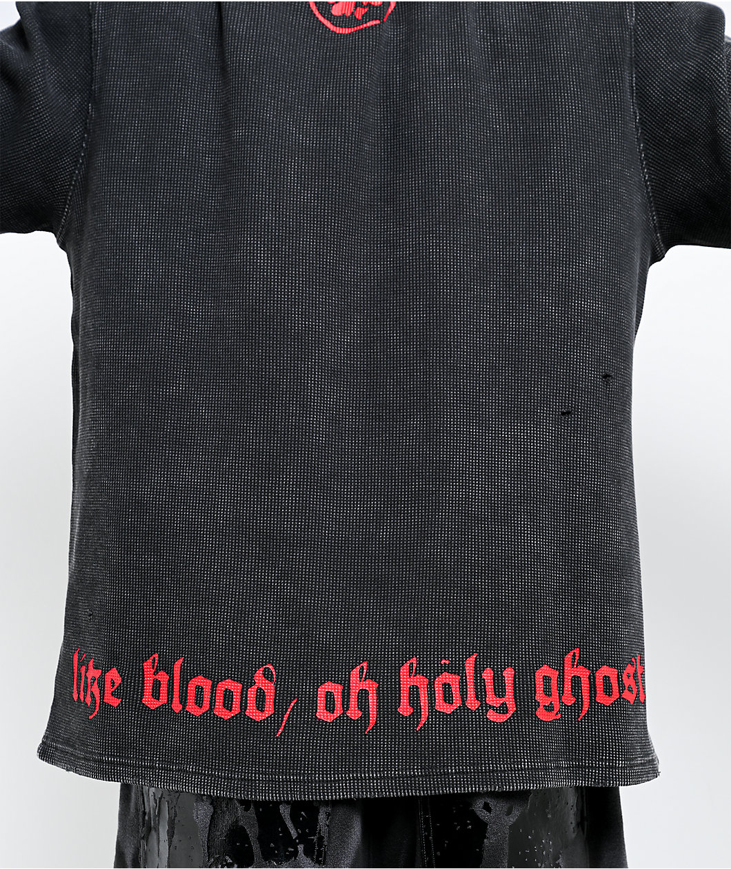 Vitriol Holy Ghost Black Wash Thermal Long Sleeve T-Shirt