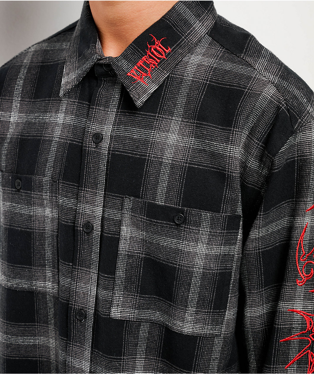 Vitriol Initial Black & Grey Flannel Shirt