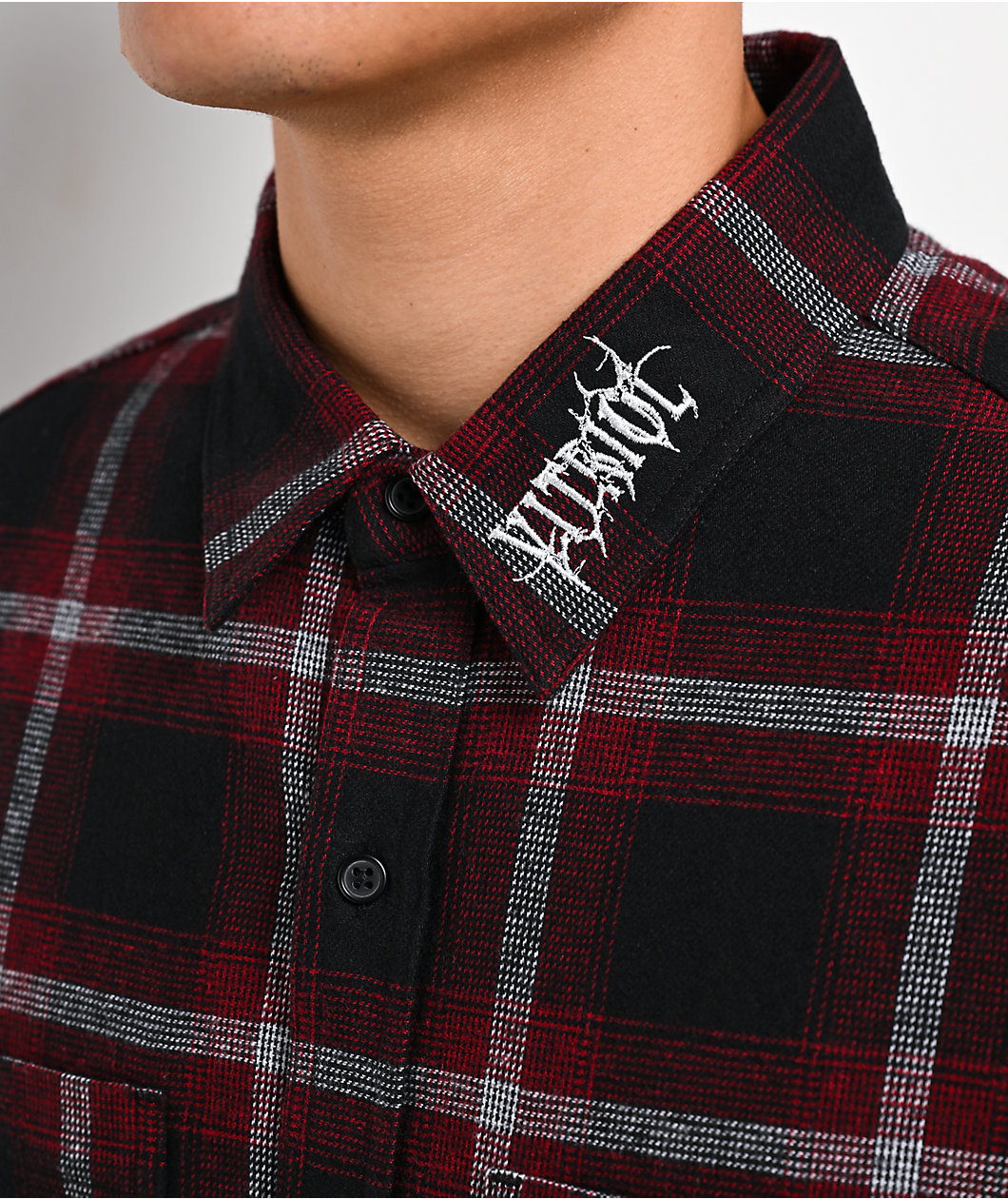 Vitriol Initial Black & Red Flannel Shirt