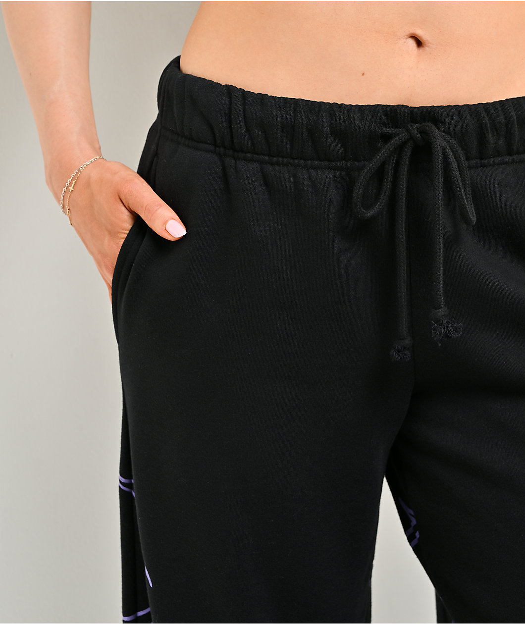 Vitriol Jessa Black Wide Leg Sweatpants