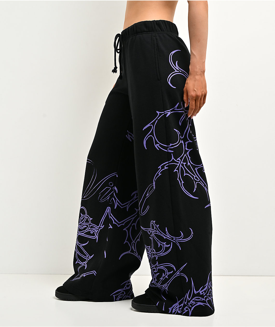 Vitriol Jessa Black Wide Leg Sweatpants