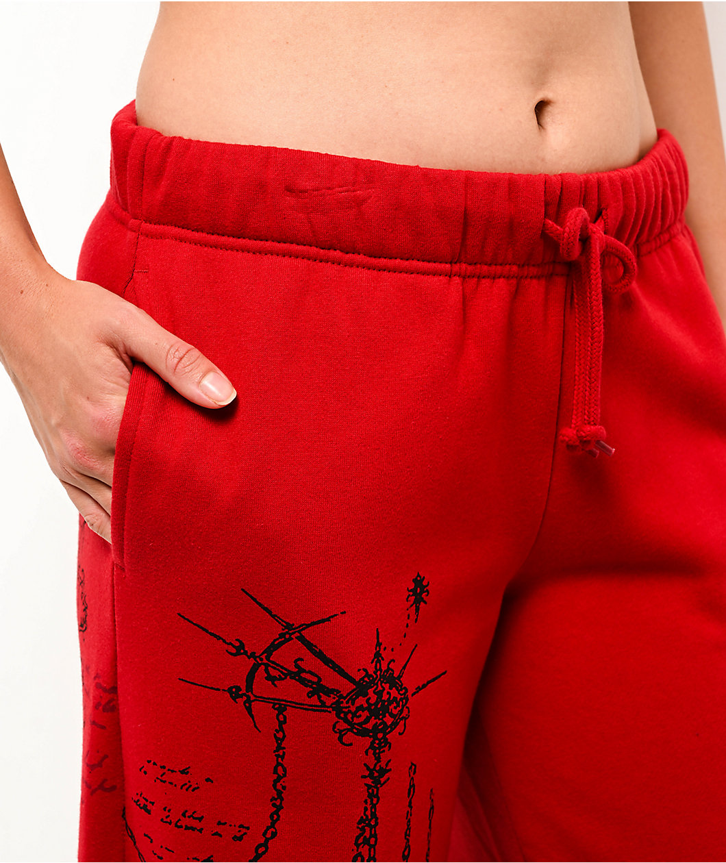 Vitriol Jessa Red Wide Leg Sweatpants