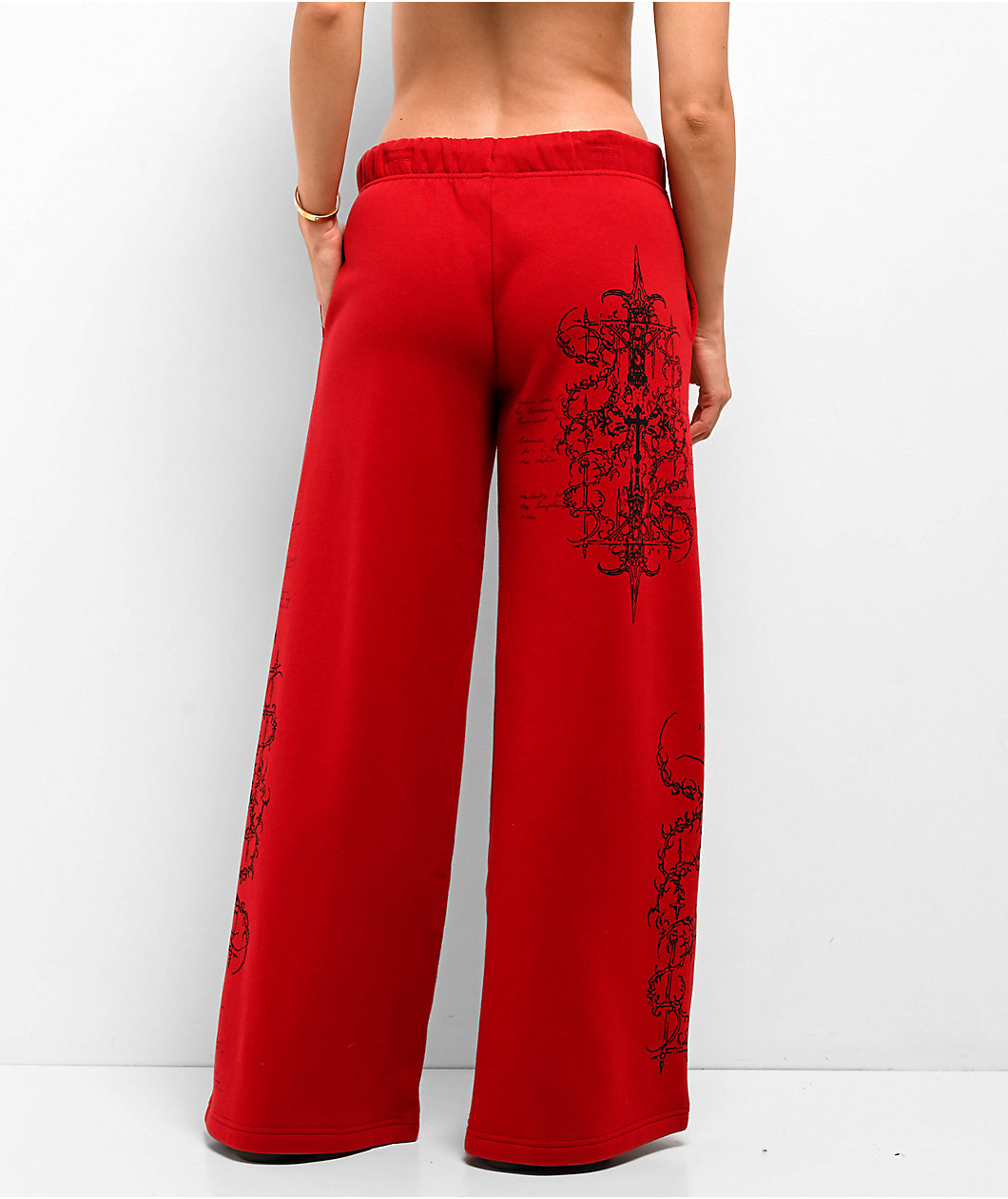 Vitriol Jessa Red Wide Leg Sweatpants