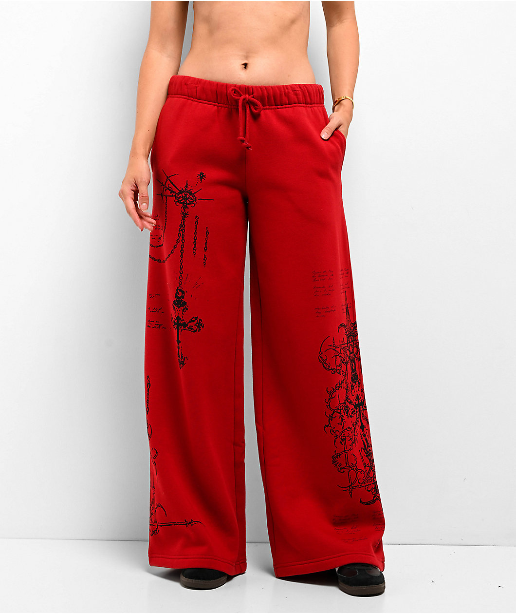 Vitriol Jessa Red Wide Leg Sweatpants