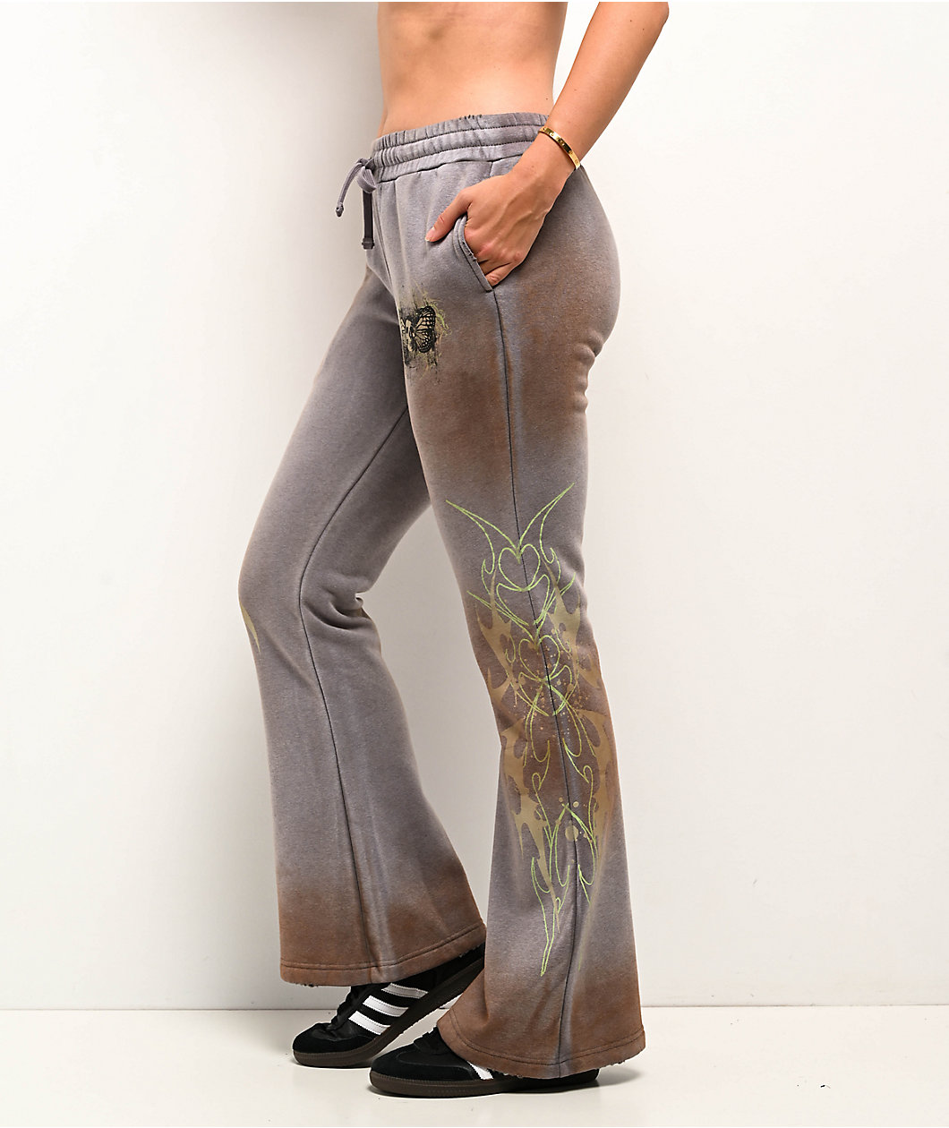 Vitriol Karli Flare Cyber Grey Sweatpants