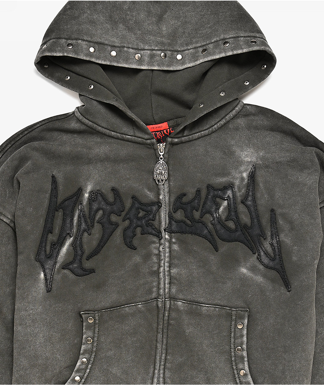 Vitriol Kids Death Grip Black Wash Zip Hoodie