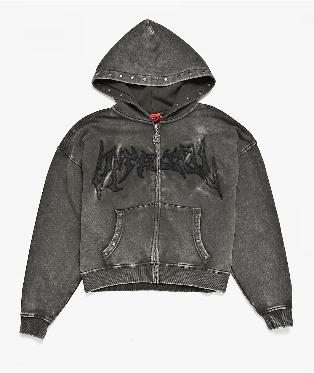 Vitriol Kids Death Grip Black Wash Zip Hoodie