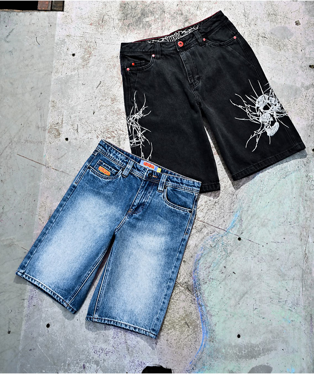 Vitriol Kids Siphon Black Wash Ultra Loose Denim Shorts
