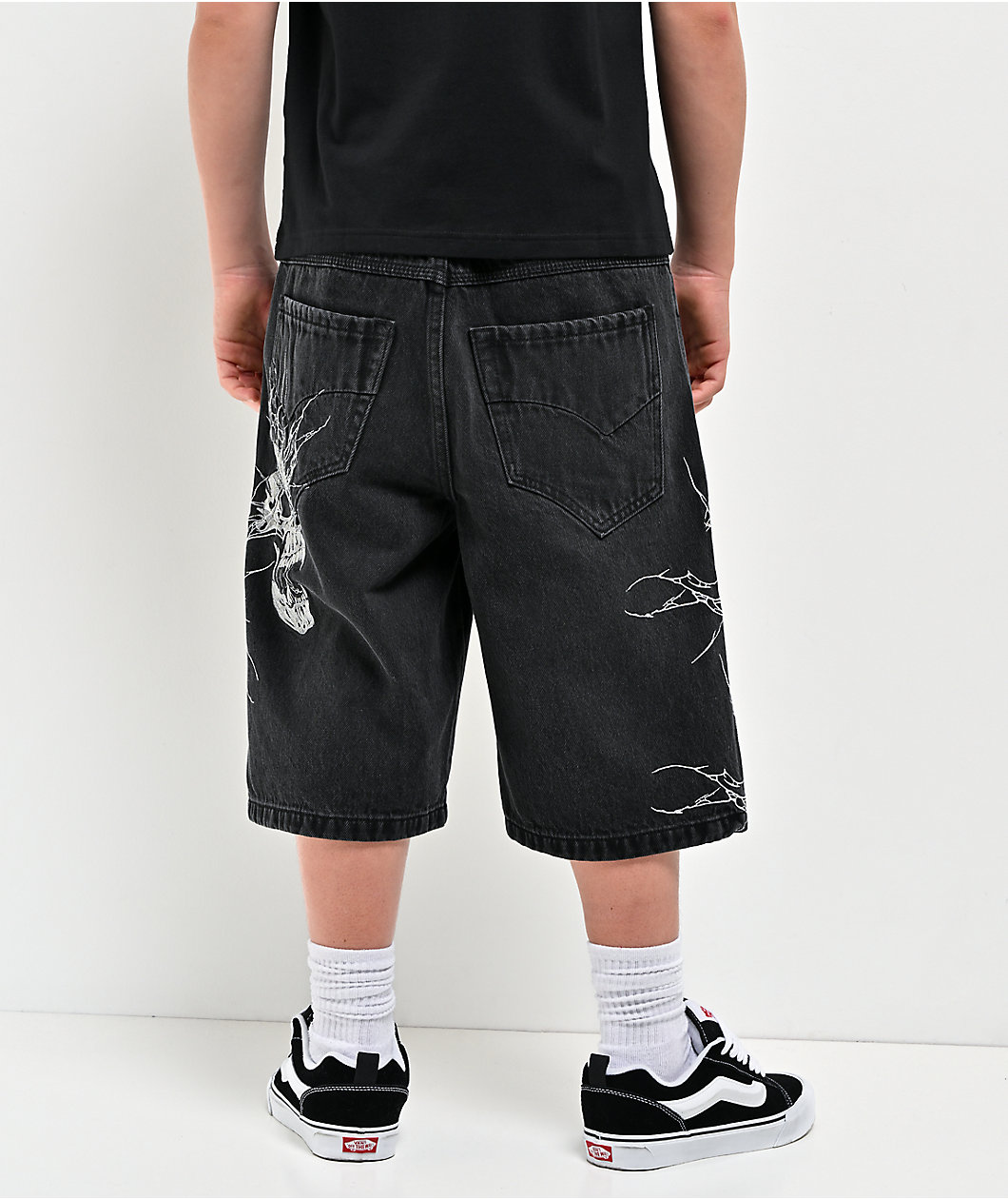 Vitriol Kids Siphon Black Wash Ultra Loose Denim Shorts
