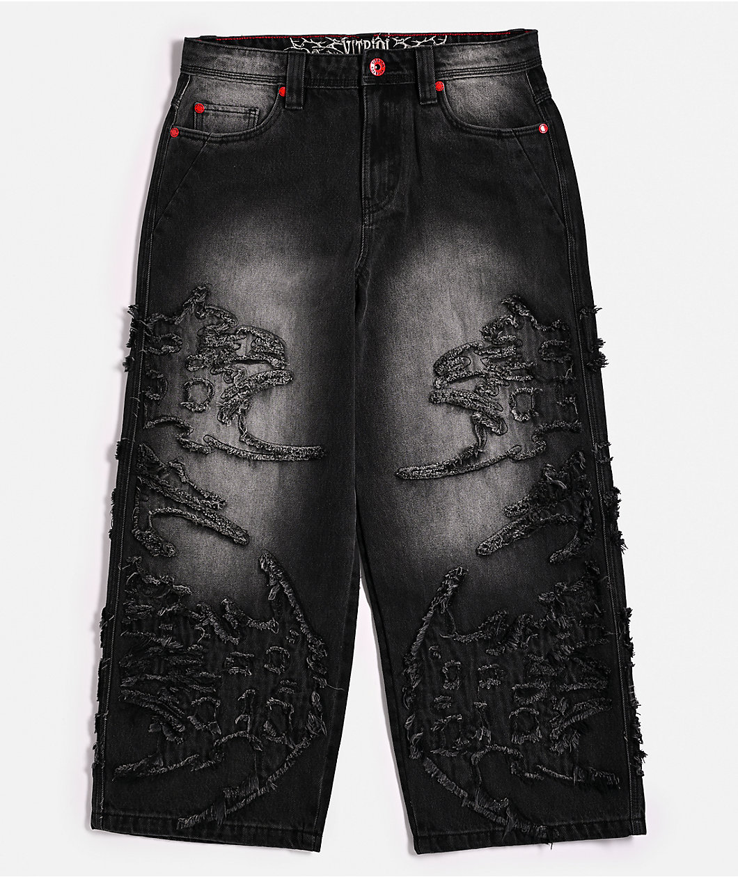 Vitriol Kids Void Black Wash Wide Leg Jeans