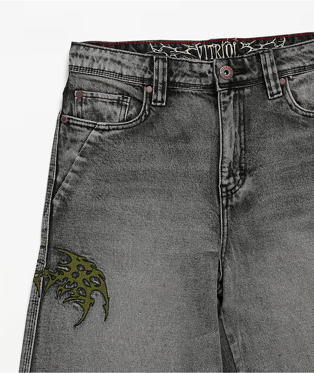 Vitriol Kids Void Infect Black Wash Ultra Wide Jeans