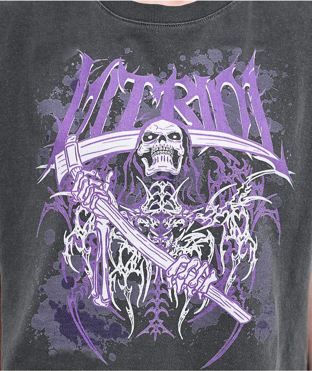 Vitriol Layered AF Grey Wash Crop Tank Top