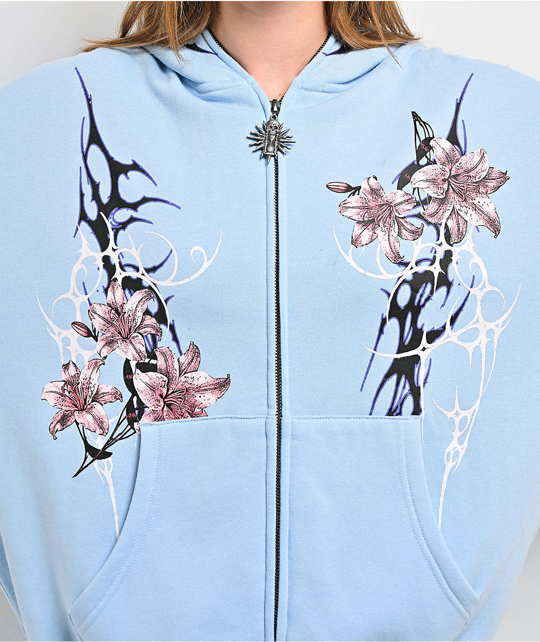 Vitriol Lenexa Blue Wash Body Bag Zip Hoodie