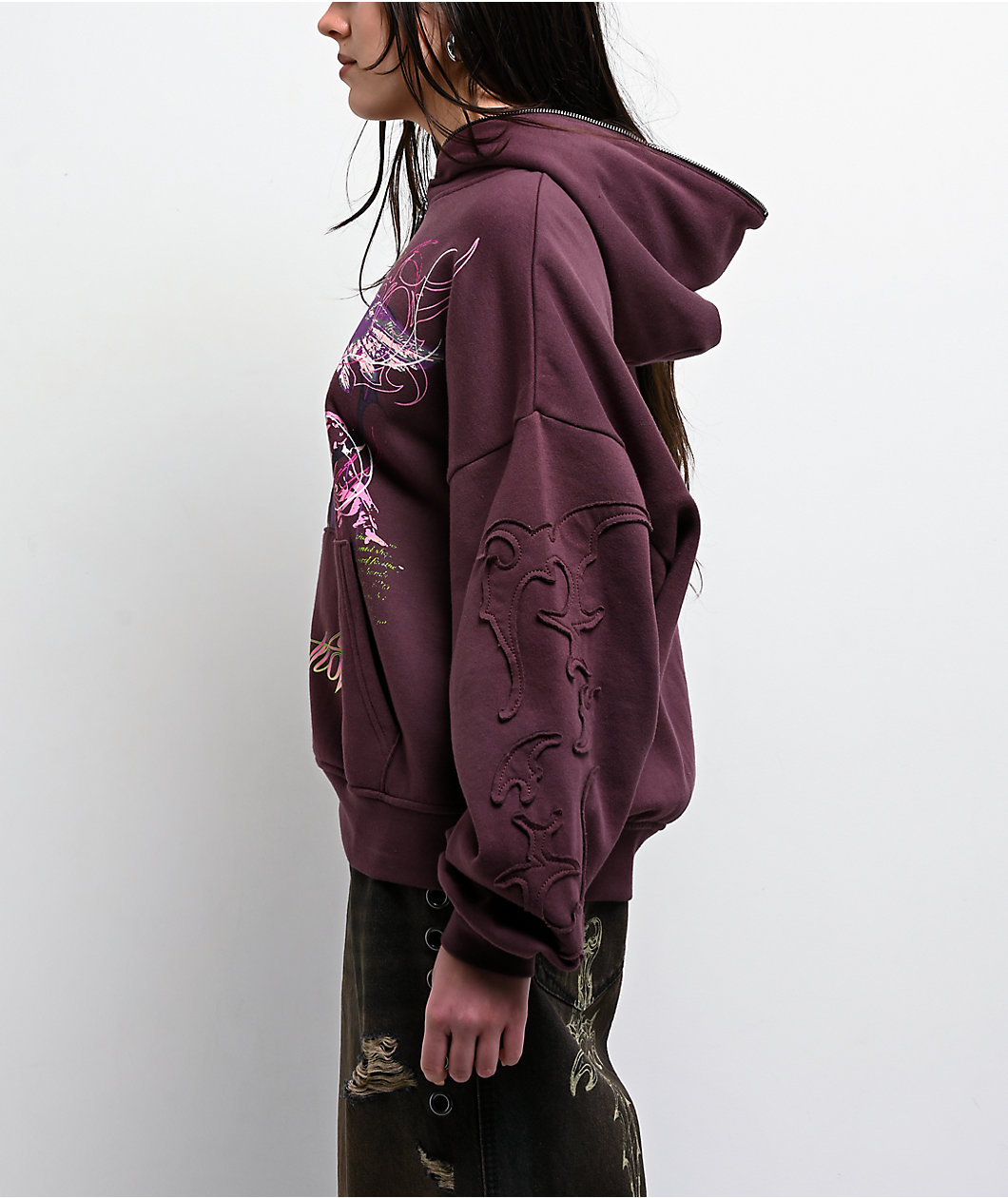 Vitriol Lenexa Dark Purple Zip Hoodie