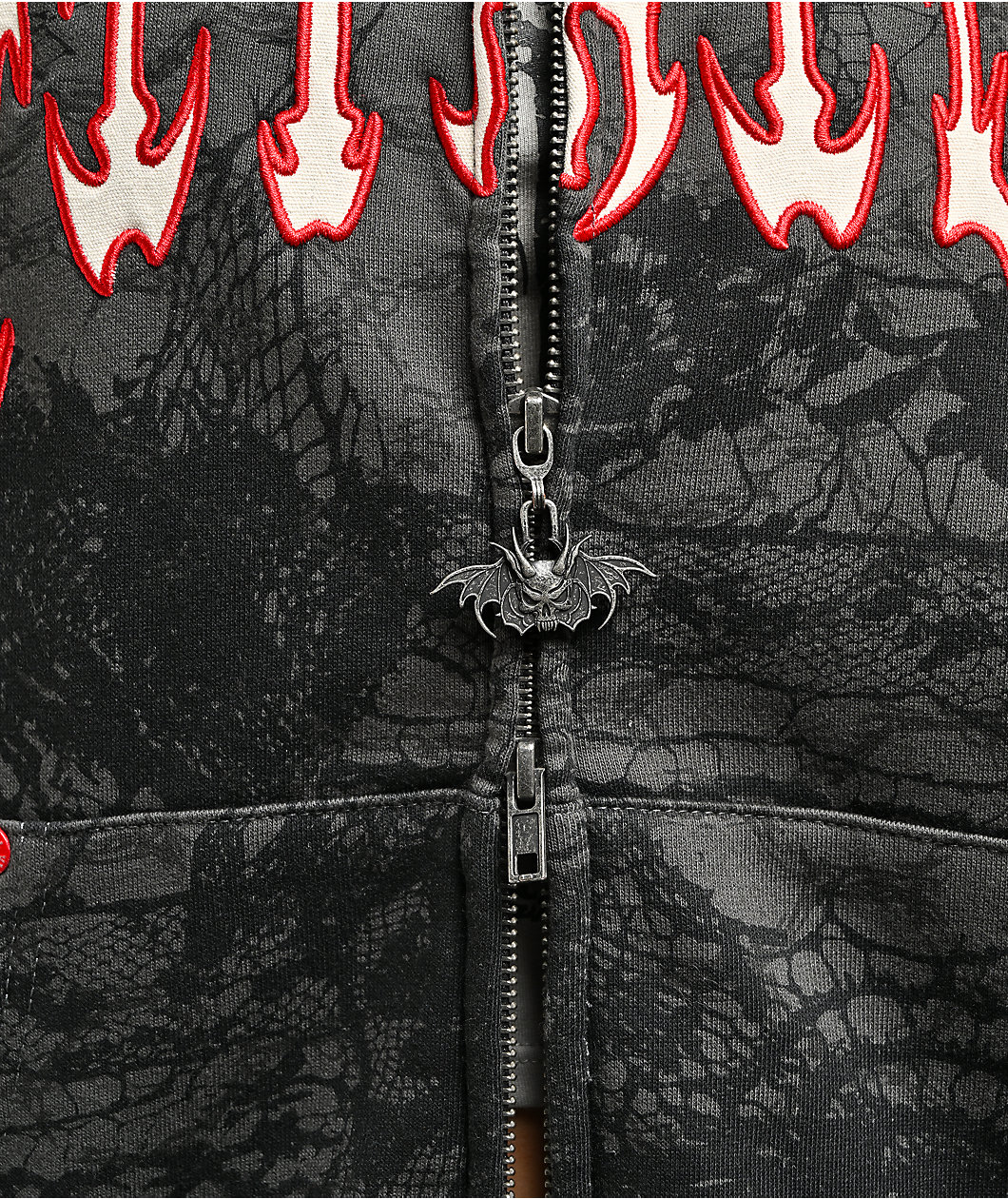 Vitriol Lenexa Lace Dark Grey & Black Bodybag Hoodie