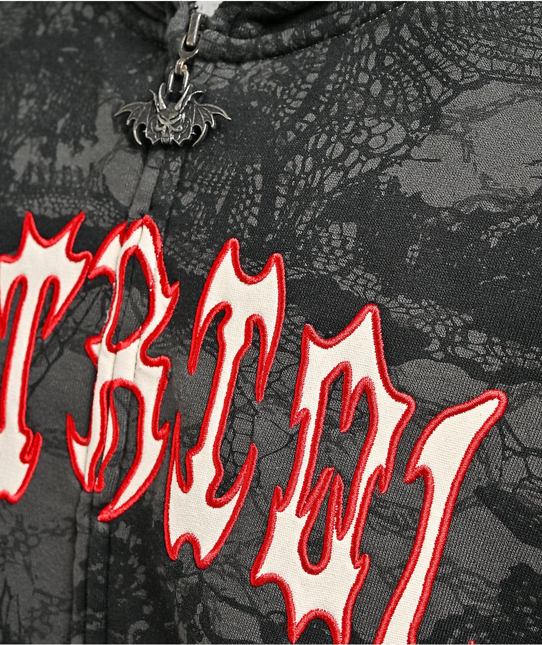 Vitriol Lenexa Lace Dark Grey & Black Bodybag Hoodie