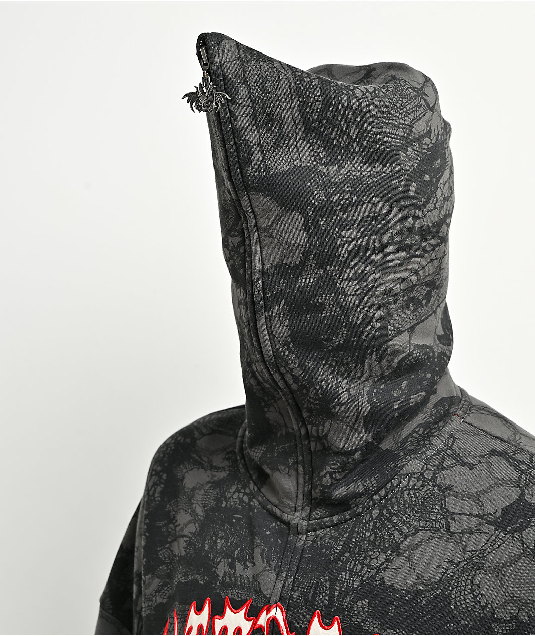 Vitriol Lenexa Lace Dark Grey & Black Bodybag Hoodie