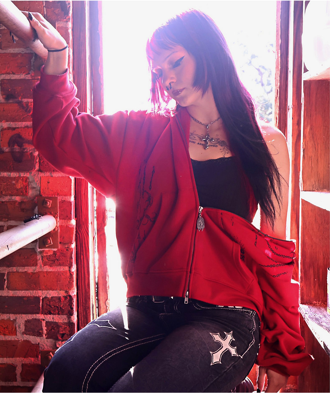 Vitriol Lenexa Red Zip Hoodie