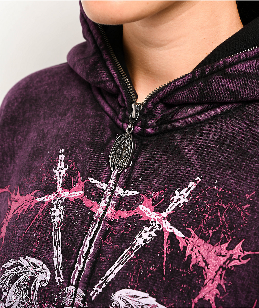 Vitriol Lenexa Shadow Purple Wash Zip Hoodie