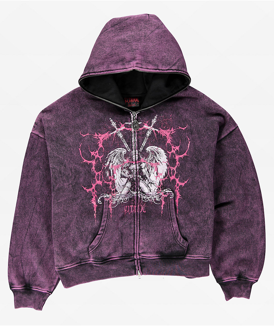 Vitriol Lenexa Shadow Purple Wash Zip Hoodie