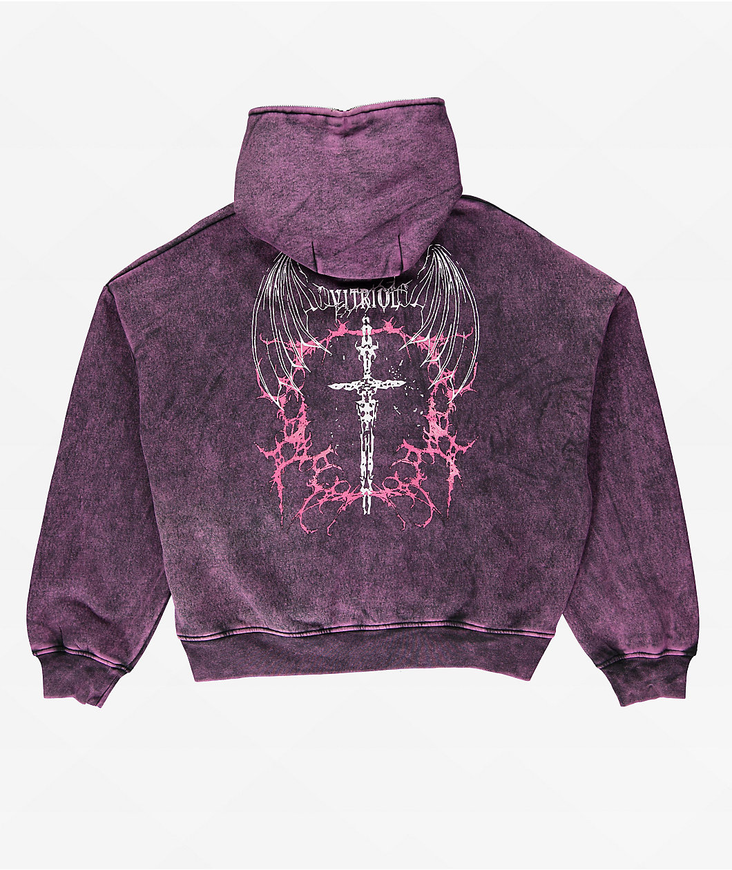 Vitriol Lenexa Shadow Purple Wash Zip Hoodie