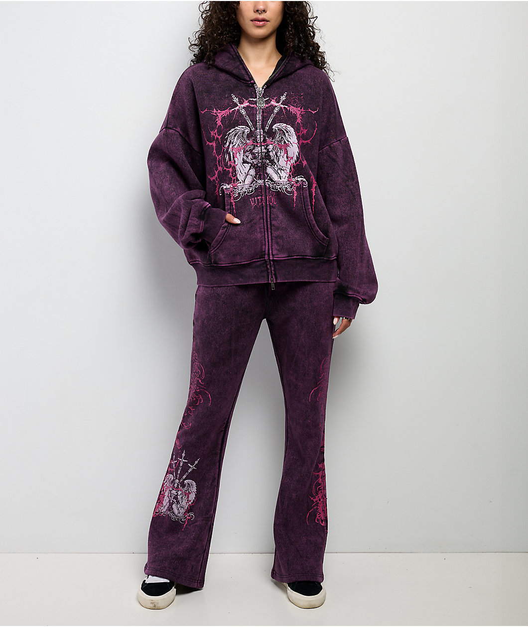 Vitriol Lenexa Shadow Purple Wash Zip Hoodie