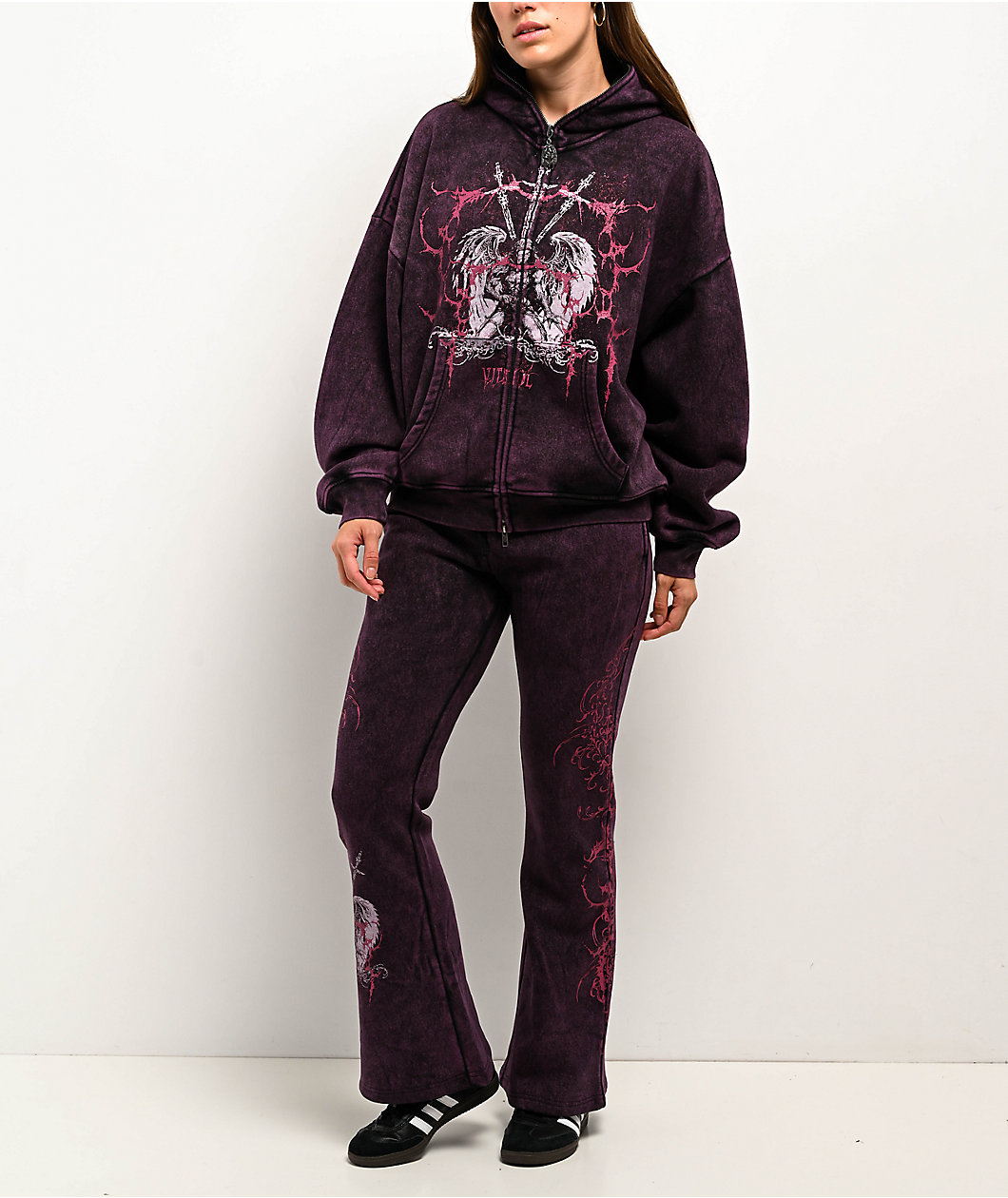 Vitriol Lenexa Shadow Purple Wash Zip Hoodie