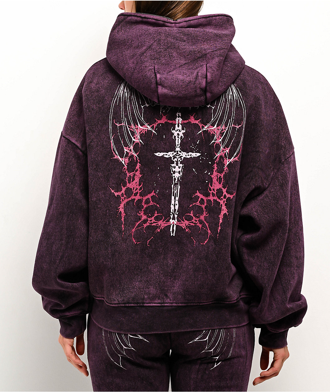Vitriol Lenexa Shadow Purple Wash Zip Hoodie