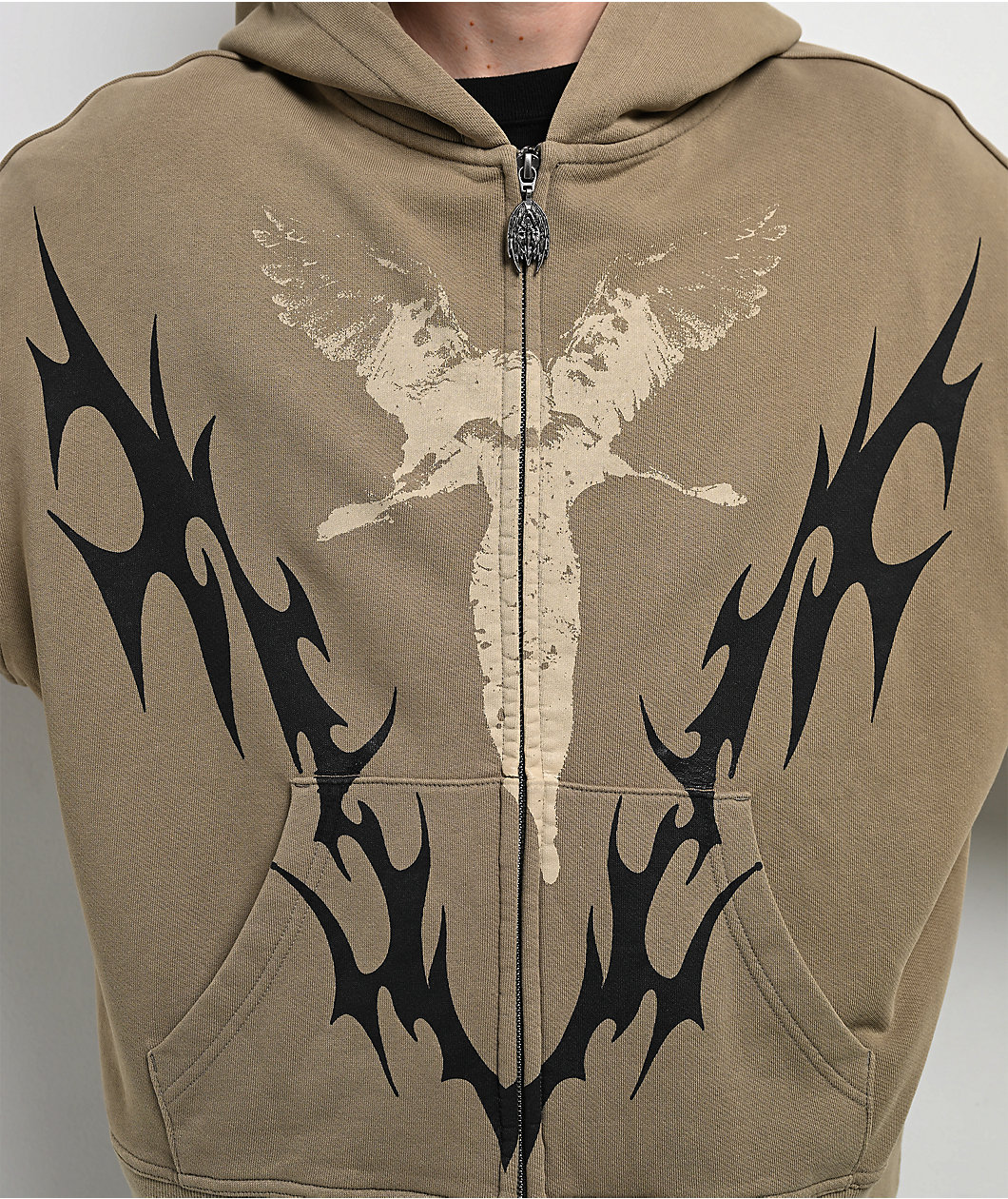 Vitriol Lightning Green Crop Zip Hoodie