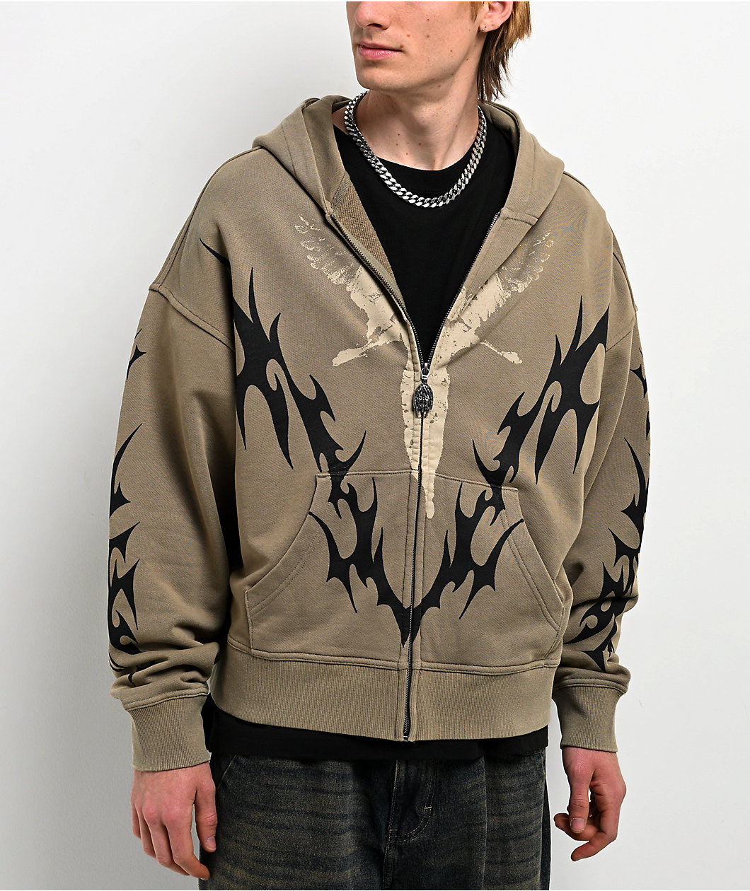 Vitriol Lightning Green Crop Zip Hoodie