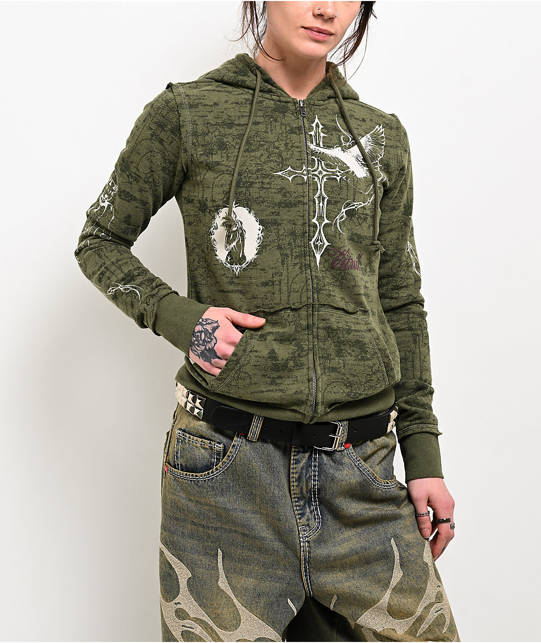 Vitriol Logan Green Zip Hoodie