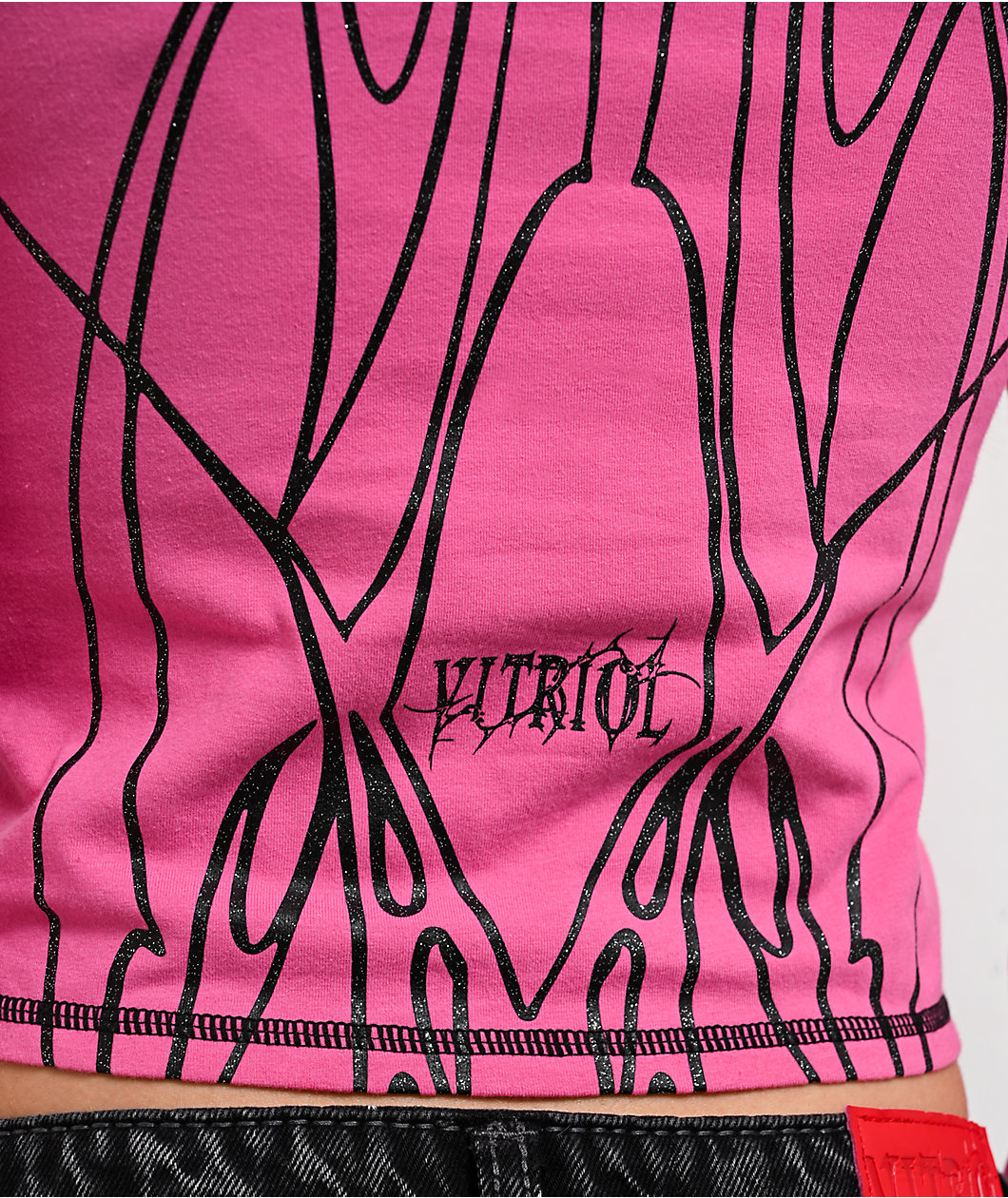 Vitriol Lottie Pink Long Sleeve Crop T-Shirt