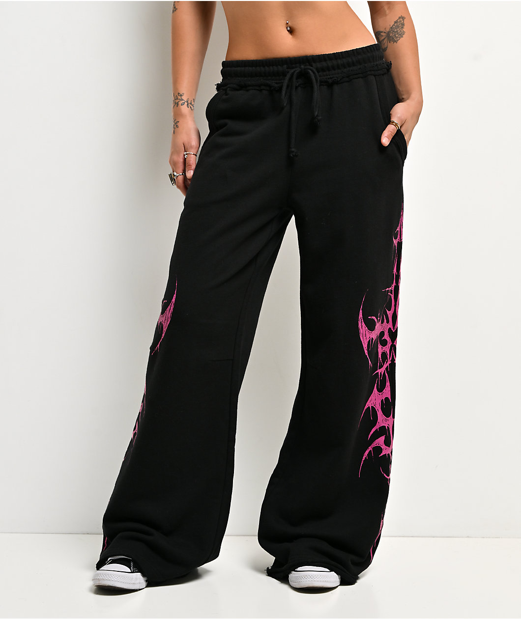 Vitriol Lucy Black Wide Leg Sweatpants