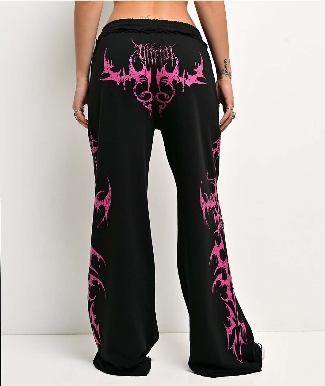 Vitriol Lucy Black Wide Leg Sweatpants