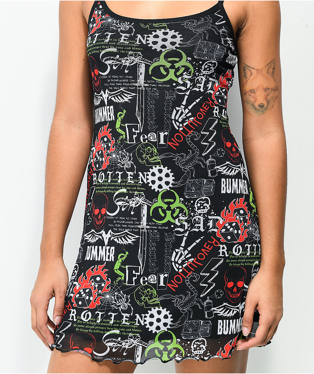 Vitriol Lyra Black Mesh Tank Top Dress